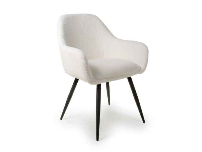 Flair Olympia Boucle White Dining Chair (Pair)