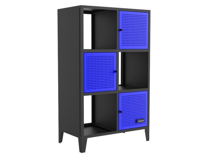 X Rocker Mesh-Tek 6 Cube Tall Storage Unit - Blue
