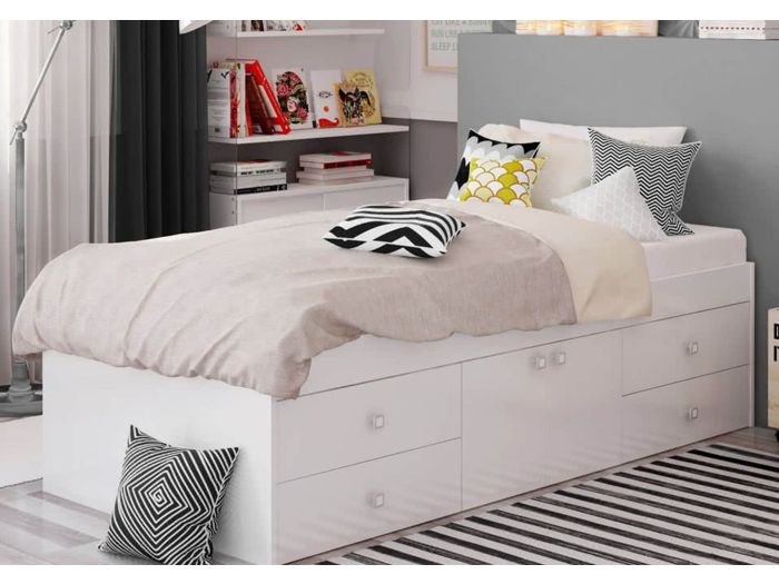 Kidsaw Arctic Multi Drawer Single Bed White