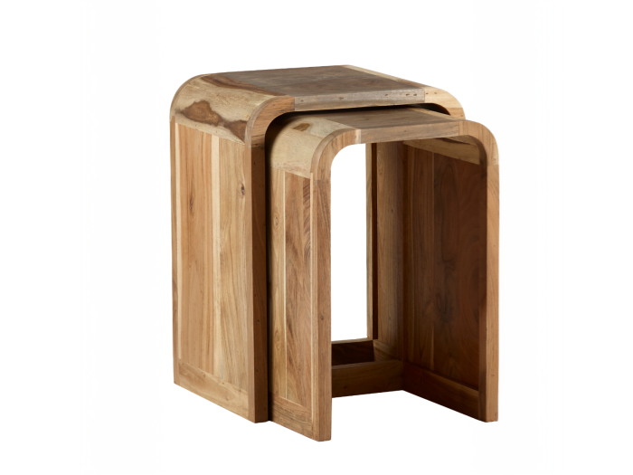 Indian Hub Aspen Nest of 2 Tables Wooden