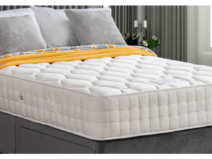 Sweet Dreams Natural Augusta 1000 Mattress pocket sprung multiple layers of fillings Natural FR damask Cover no chemicals 