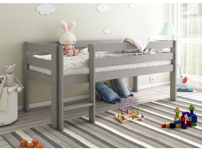 Noomi Solid Wood Shorty Midsleeper Grey (FSC-Certified)
