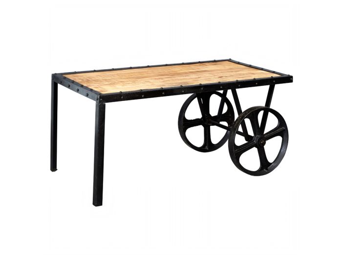 Indian Hub Cosmo Industrial Cart Coffee Table