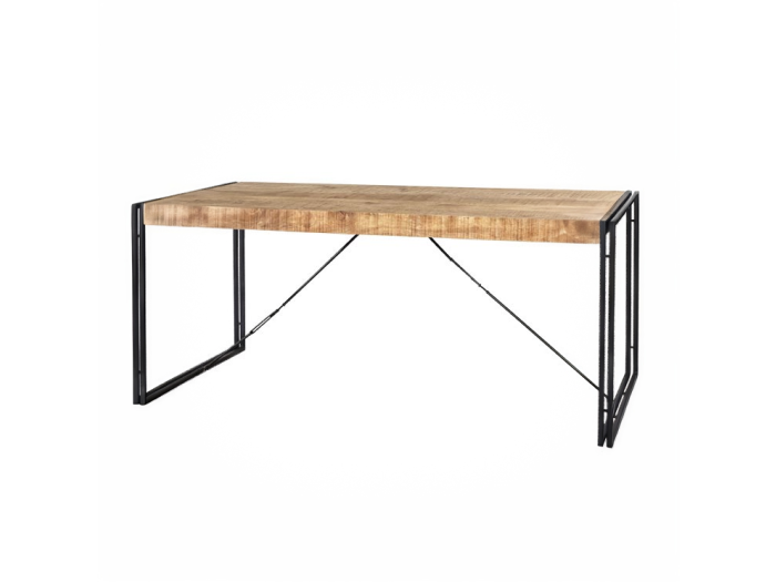 Indian Hub Cosmo Industrial Metal & Wood Dining Table - Large