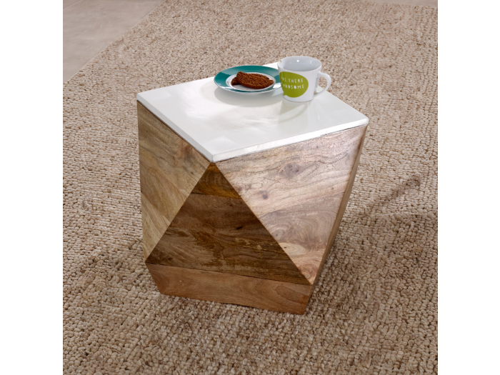 Indian Hub Alfie Side Table Solid Mango Wood