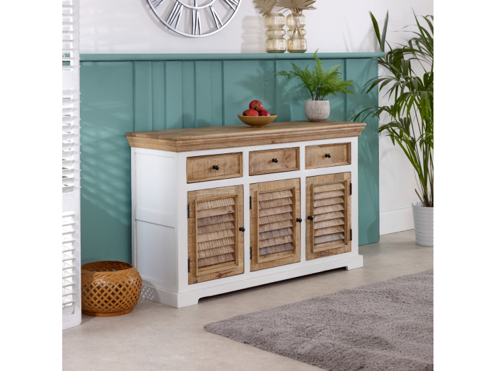 Indian Hub Alfie Wood Sideboard - 3 Drawer & 3 Doors