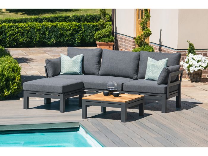 Maze Oslo Chaise Sofa Set - Charcoal