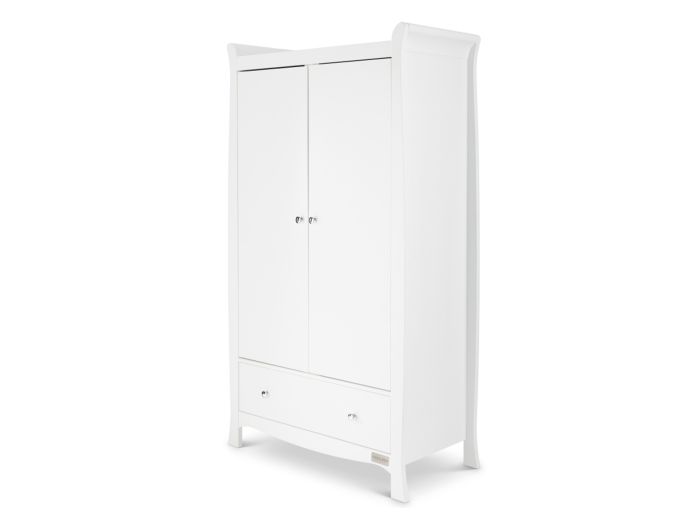 White classic styled wardrobe 2 doors 1 drawer by 2 hanging rails by Ickle Bubba