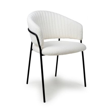 Flair Maya Boucle White Dining Chair (Pair)
