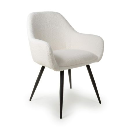 Flair Olympia Boucle White Dining Chair (Pair)