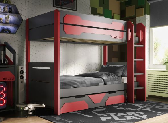 X Rocker Battalion Gaming Bunk Bed with Trundle Drawer