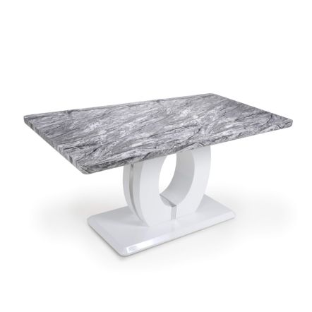 Flair Neptune Medium Marble Effect Grey/White Dining Table