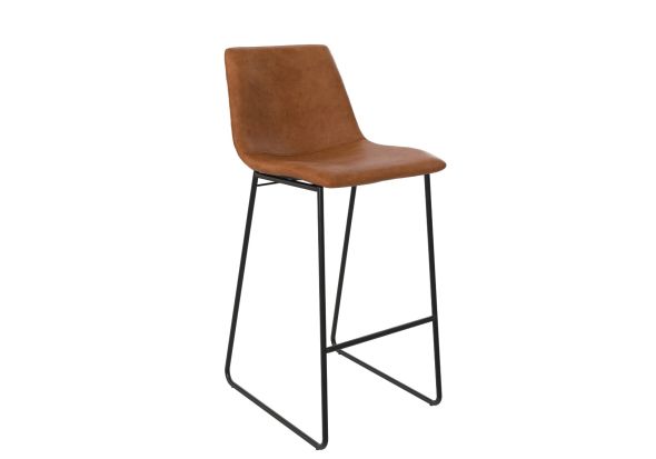 Dorel Bowden Upholstered Moulded Barstool Caramel Maple
