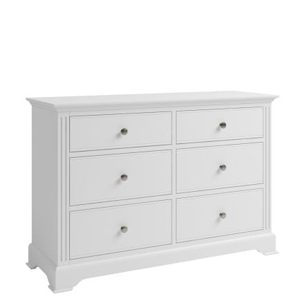 Snooze White Wooden 6 Drawer Chest
