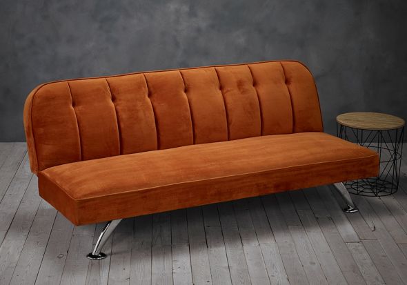 LPD Brighton Orange Fabric Sofa Bed
