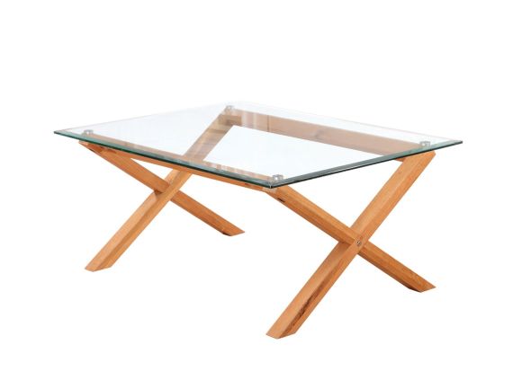 LPD Cadiz Coffee Table Glass & Solid Oak