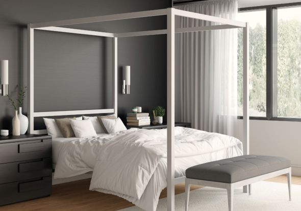 Dorel Modern Metal Canopy Bed
