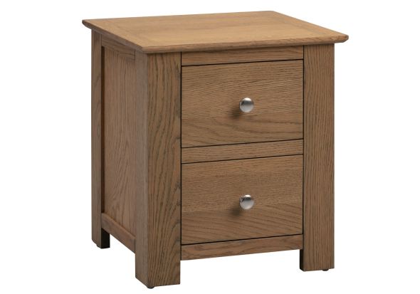 Flintshire Furniture Conway 2 Drawer Smoked Oak Bedside Cabinet