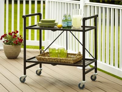 Cosco Intellifit Outdoor/Indoor Folding Serving Cart Slatted