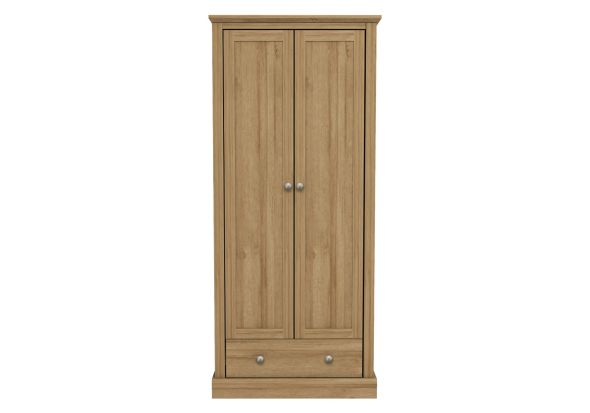 LPD Devon 2 Door 1 Drawer Oak Wardrobe