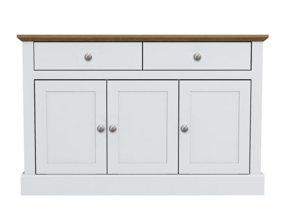 LPD Devon 3 Door 2 Drawer White & Oak Sideboard
