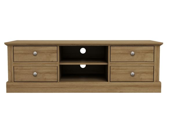 LPD Devon Oak 4 Drawer TV Unit
