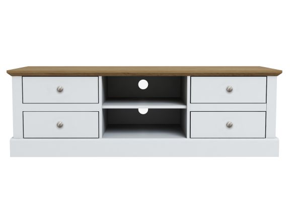 LPD Devon White & Oak 4 Drawer TV Unit