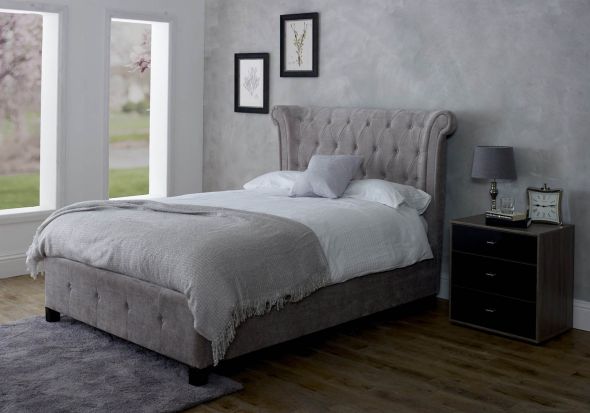 Limelight Epsilon Fabric Bed Frame in Mink