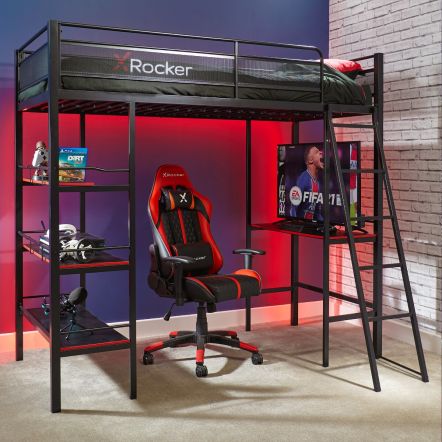 X Rocker Fortress Gaming High Sleeper Bed