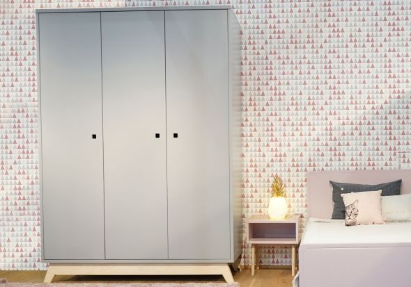 Mathy by Bols Madavin 3 Door Wardrobe with Natural Legs 