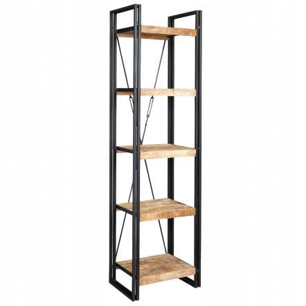 Indian Hub Cosmo Industrial Slim Open Bookcase