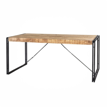 Indian Hub Cosmo Industrial Metal & Wood Dining Table - Large