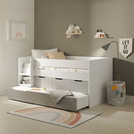 Flair Lars Low Cabin Bed with Trundle and Storage Drawers
