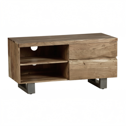 Indian Hub Baltic Live Edge 2 Door Small TV Unit