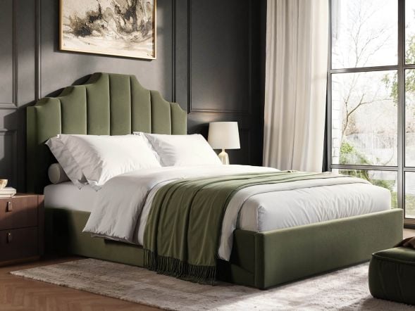 Flair Margot Ottoman Bed Green Velvet