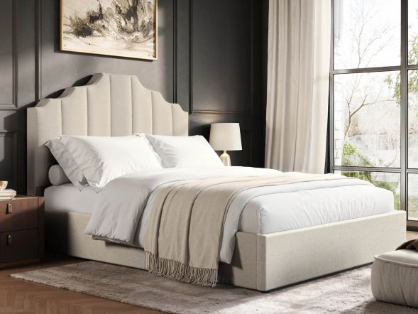 Flair Margot Ottoman Bed Beige Fabric