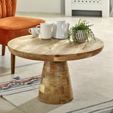 Indian Hub Surrey Solid Wood Coffee Table Mushroom Style