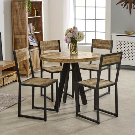 Indian Hub Surrey Solid Wood Round Dining Table 4 Seater