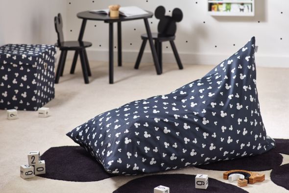 Disney Mickey Mouse Silhouette Print Bean Bag Dark Grey