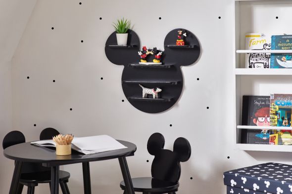 Disney Mickey Mouse Wall Shelf with Storage Black