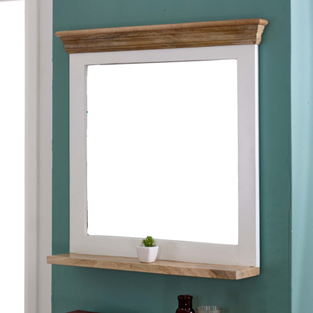 Indian Hub Alfie Mirror Frame With Shelf Solid Mango Wood
