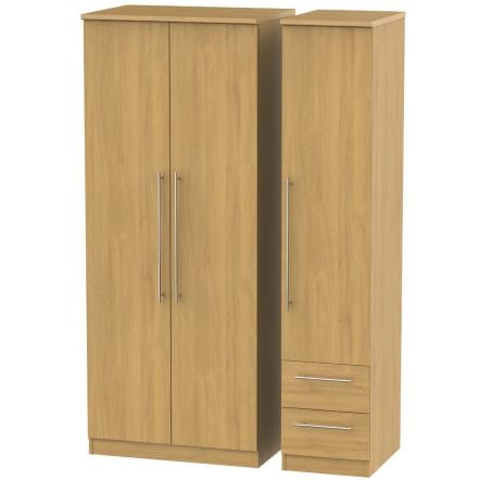 Welcome Furniture Sherwood Triple Plain + Drawer Robe