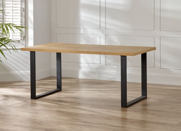 Flair U Leg Dining Table - Oak/Black