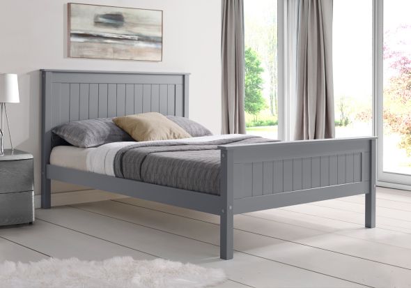 Limelight Taurus High Foot End Wooden Bed Frame made from solid wood classic style single small double double king sizes grey dark grey and white