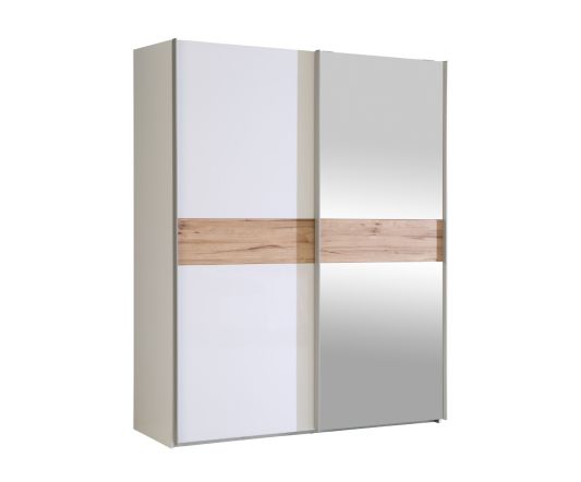 Flair Tess Sliding Wardrobe White/Mirror