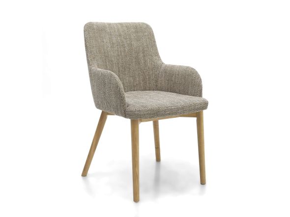 Flair Sidcup Tweed Oatmeal Dining Chair (Pair)