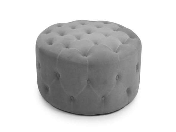 Flair Verona Round Light Grey Pouffe