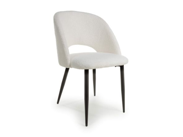 Flair Atlanta Boucle White Dining Chair (Pair)