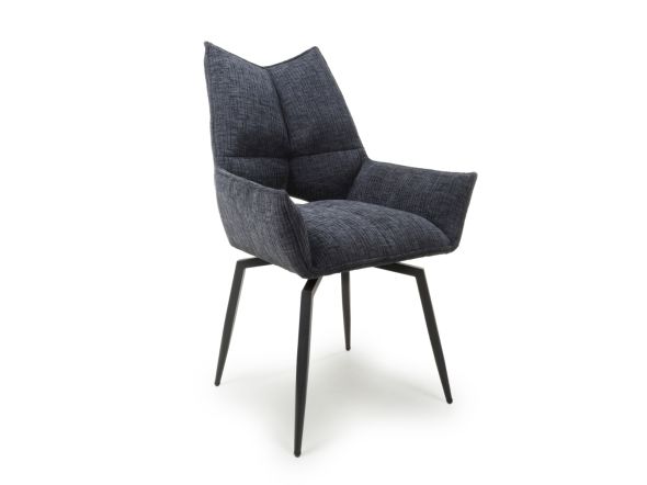 Flair Dakar Textured Effect Charcoal Swivel Chair (Pair)