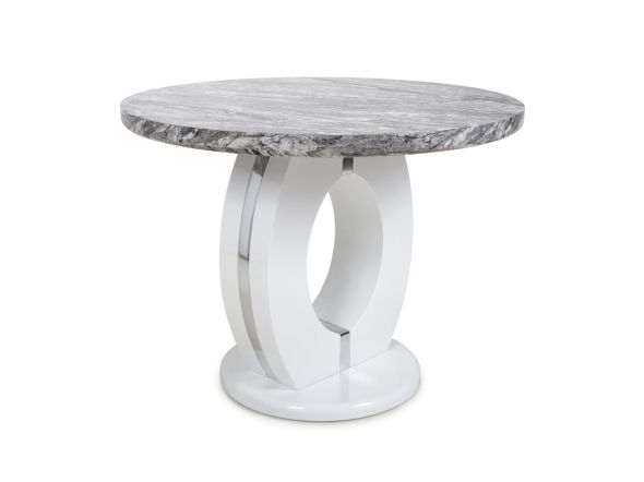 Flair Neptune Round Marble Effect Grey/White Dining Table